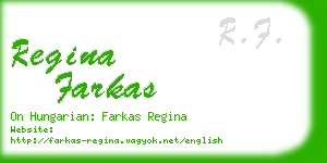 regina farkas business card